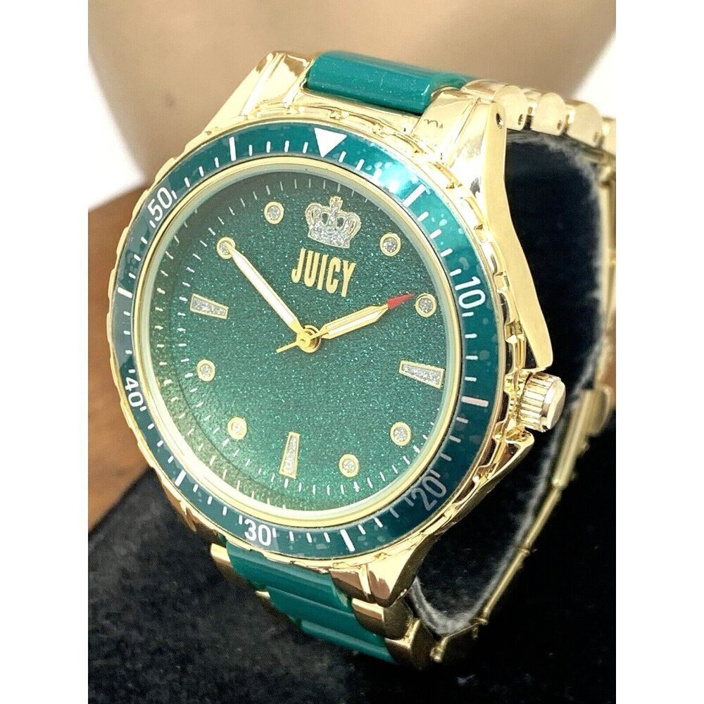 Juicy By Juicy Couture Women's Watch JC/5022 Quartz Green Gold Tone Stee…
